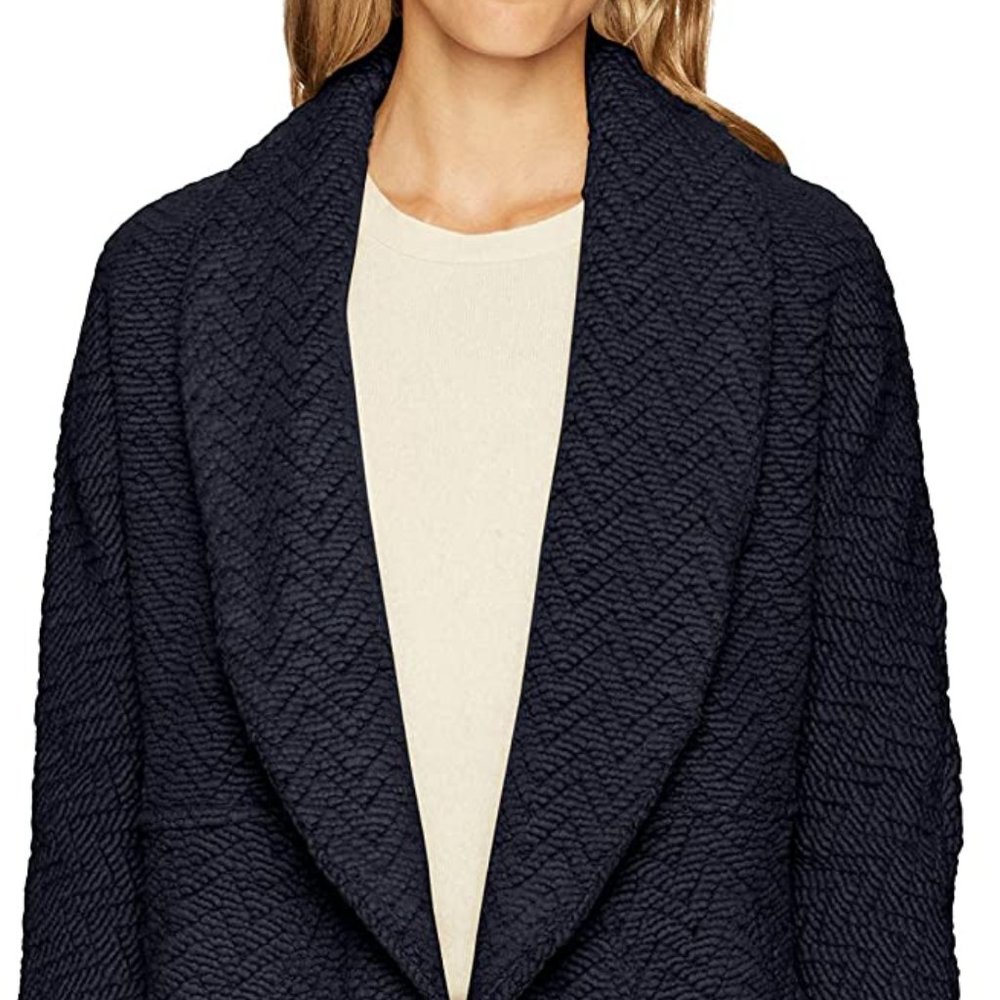 BB Dakota Women's Johnna Knit Cocoon Jacket Navy - Picture 5 of 14